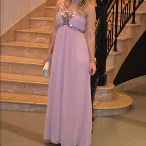 light pink formal dress with sparkly details